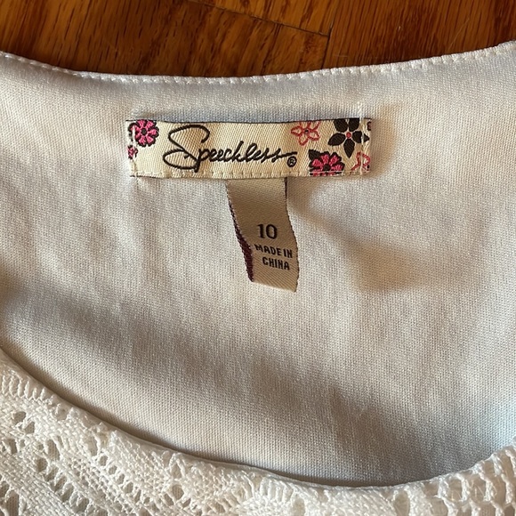 Pink&White Dress Size 10 Lace and Cotton Very soft! Two bows: front & back - Picture 4 of 5